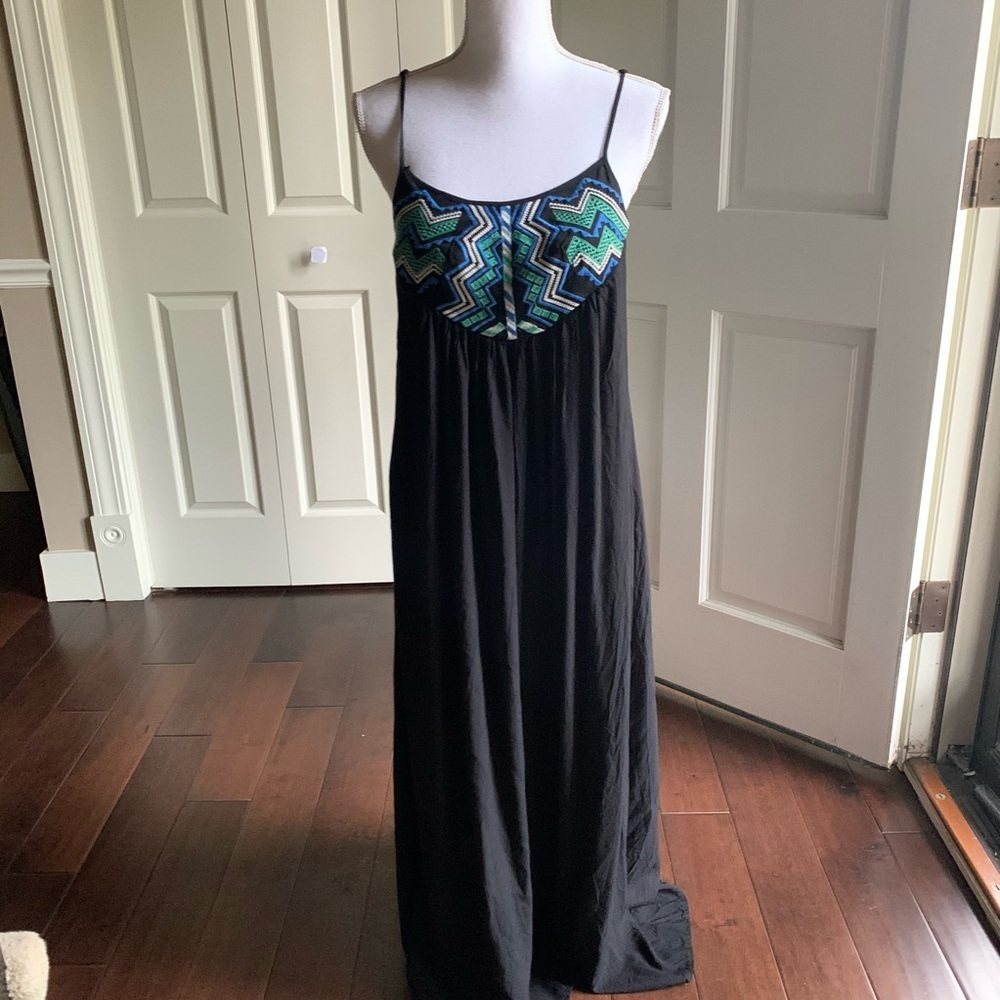 Gianni Bini black summer boho maxi dress XS*